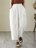 Plain Linen Extra Loose Pants for Women