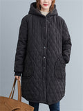 Women's Windproof Thermal Cotton Padded Plush Liner Hooded Coat