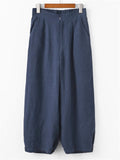 Women's 100% Linen Simple Cozy Straight-Leg Casual Pants