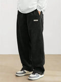 Men's Fashion Elastic Waist Straight Leg Corduroy Pants