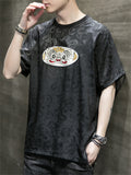 Men's Chinese Style Monkey King Embroidery Retro T-shirt