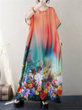 Women's Flourishing Flowers Loose-fitting Breathable Dress