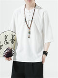 Casual Pure Color Loose Summer Shirt for Male