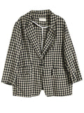 Women's Trendy Casual Plaid Notched Lapel Long Sleeve Blazer