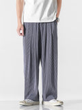 Male Flowy Pleated Solid Elasticated Waist Loose Pants