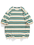 Popular Short Sleeve Striped Shirt for Male