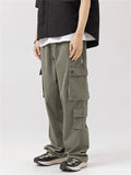 Male Trendy Skin-friendly Solid Color Cargo Pants