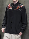 Men's Loong Pattern Embroidery Spring Autumn Shirts