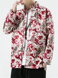 Men's Chinese Style Dragon All-Over Print Autumn Jacket