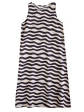 Female Gentle Wavy Striped Printed Sleeveless Tank Dress