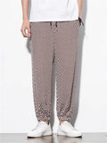 Men's Fashionable Two Color Checkered Pattern Pants