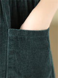 Women's Crew Neck Button Up Sleeveless Mid-Length Dress