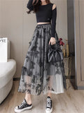 Leisure Butterfly Embroidery Fairy Tulle Skirt for Women