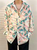 Flower Print Ice Silk Hawaiian Shirt for Men