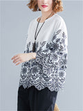 Summer Elegant Hollow Out Design Cozy Half Sleeve Shirt for Women