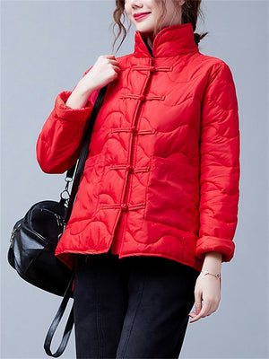 Women's Lightweight Cosy Pure Color Cotton-padded Coats