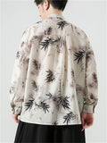 Men's Chinese Style Bamboo Leaf Shadow Linen Shirt