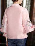 Women's Flower Embroidery Cheongsam Shirt