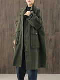 Women's Autumn Oversized Zipper Windproof Knee-Length Coat