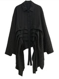 Women's Fashion Batwing Sleeve Irregular Hem Oversized Shirt