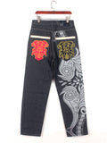 Fashion Street Embroidery Print Skateboard Jeans for Men