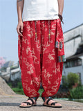 Men's Loong Graphic Ethnic Style Ice Silk Pants