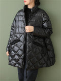 Women's Solid Waterproof Down Coats with Zipper Pockets