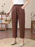 100% Linen Extra Loose Tapered Pants for Women