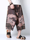 Men's Summer Ancient Style Painting Oversized Cropped Pants