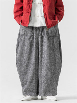 Men's Chinese Style Autumn Oversized Thick Pants