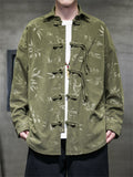 Men's Chinese Style Lapel Bamboo Corduroy Jacket