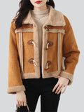 Modish Winter Lapel Fleece Short Coats for Women