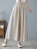 Summer Relaxed Linen Yoga Wide Leg Pants for Women