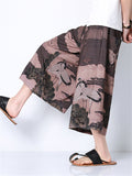 Men's Summer Ancient Style Painting Oversized Cropped Pants