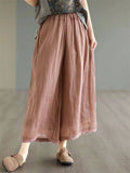 Ladies Double Lining Cotton Linen Lightweight Pants