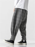 Men's Trendy Textured Thickened Faux Woolen Harem Pants