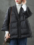 Female Light Chic Winter Short White Duck Down Coats