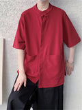 Chinese Style Cotton Linen Cozy Summer Men's Short Sleeve Shirt