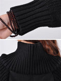 Women's Chic Splicing High Neck Elegant Cape Woolen Coat