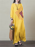 Fashionable Women's Simple Yellow Printed Dresses