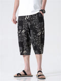 Men's Holiday Print Drawstring Summer Casual Shorts