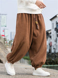 Men's Warm Corduroy Striped Texture Baggy Lantern Pants