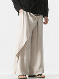 Spring Summer Men's Multi-layer Splicing Ramie Casual Pants