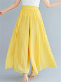 Women's Summer Linen Flowy Yoga Wide-Leg Pants