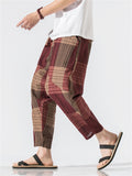 Large Size Plaid Printed Casual Pants for Men