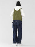 Men's Fashion Leisure Contrast Color Denim Overalls