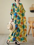 Colorful Dots Printed Women's Loose V-Neck Beach Dresses