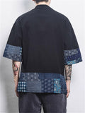 Chinese Style Taoist Robe Men's 3/4 Sleeve Shirts