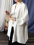 Female Plain Patch Pockets Oversized Cardigan Jacket