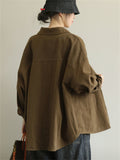 Women's Simple Daily Lapel Single-Breasted Chore Jacket